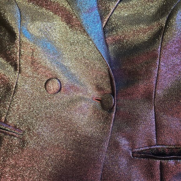 Forever 21+ Double Breasted Blazer Iridescent 0x - Picture 4 of 12